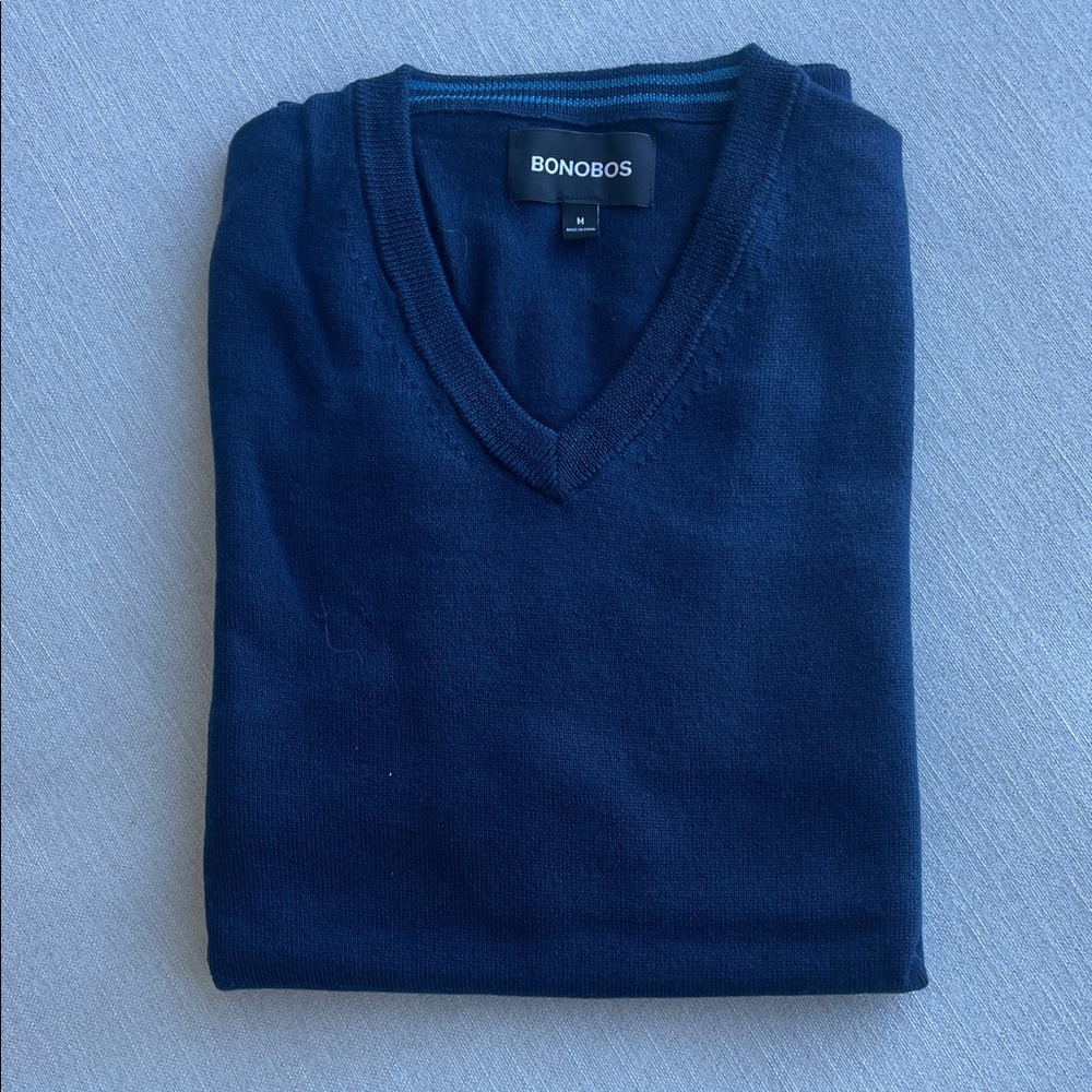 Bonobos Men's Deep Blue V-Neck Sweater